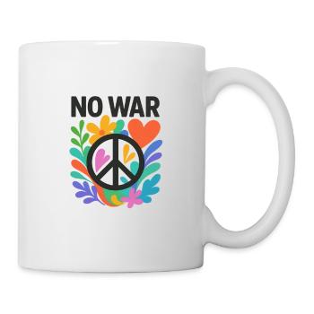 Rêve de paix Pas de guerre Cercle de fleurs - Mug blanc - blanc - Droite