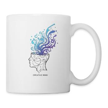 Abstrakte Gehirn-Illustration - Tasse - Weiß - Rechts