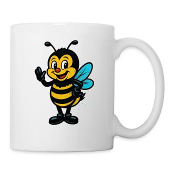 Cheerful Honeybee Cartoon Mascot - Mug - white - Right
