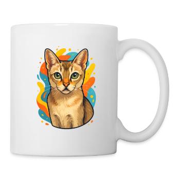 Singapura Katze Farbexplosion - Tasse - Weiß - Rechts