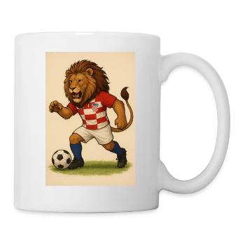 Löwe im Kroatien Fußballjersey - Tasse - Weiß - Rechts