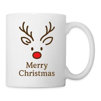 Hirsch Rudolph Frohe Weihnachten süß - Tasse - Weiß - Rechts