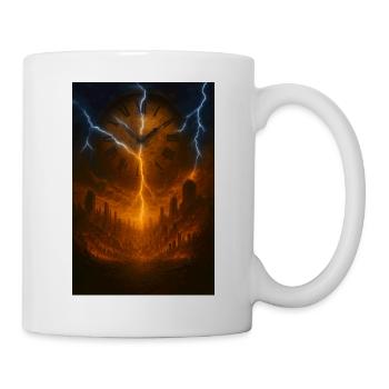 Apokalyptische Uhr über Feuerstadt - Tasse - Weiß - Rechts