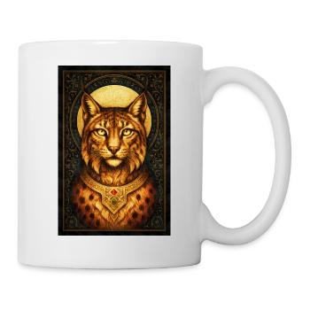 Königlicher Luchs mit goldenem Diadem - Tasse - Weiß - Rechts