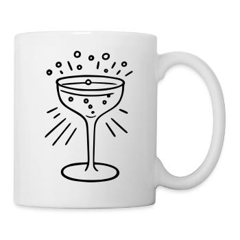 Glasblasen und strahlende Linien - Tasse - Weiß - Rechts