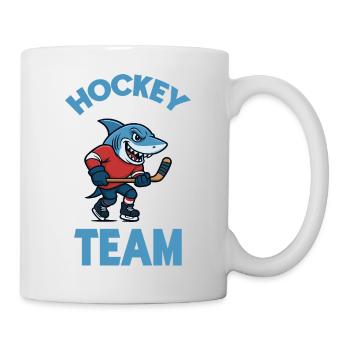 Hai Team Eishockey Maskottchen - Tasse - Weiß - Rechts