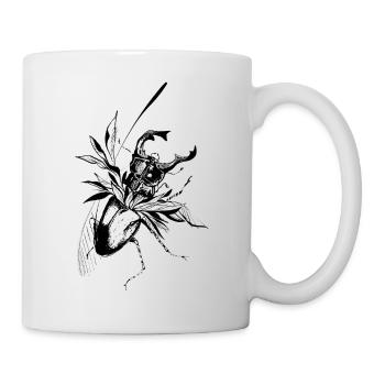 Zwischen Natur und Leben - der Hirschkäfer erwacht - Tasse - Weiß - Rechts