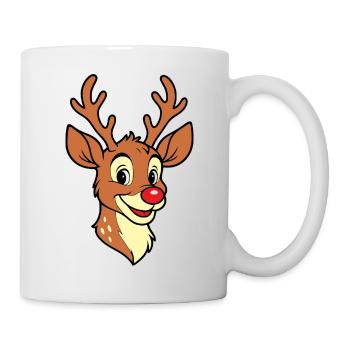 Papa Rentier Rudolph Weihnachten Merry Name - Tasse - Weiß - Rechts