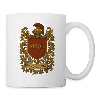 Rom Rome Legion Gladiator Wappen SPQR - Tasse - Weiß - Rechts