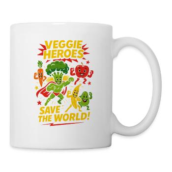 Veggie Heroes für Veganer, Vegetarier und Feinschmecker - Tasse - Weiß - Rechts