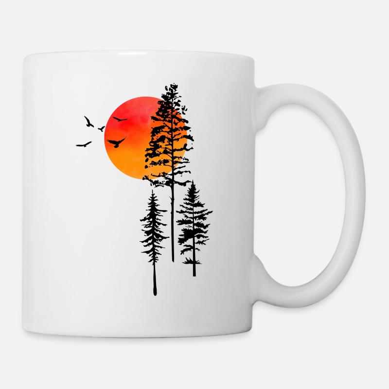 Lever du soleil et forêt  - Mug blanc - blanc