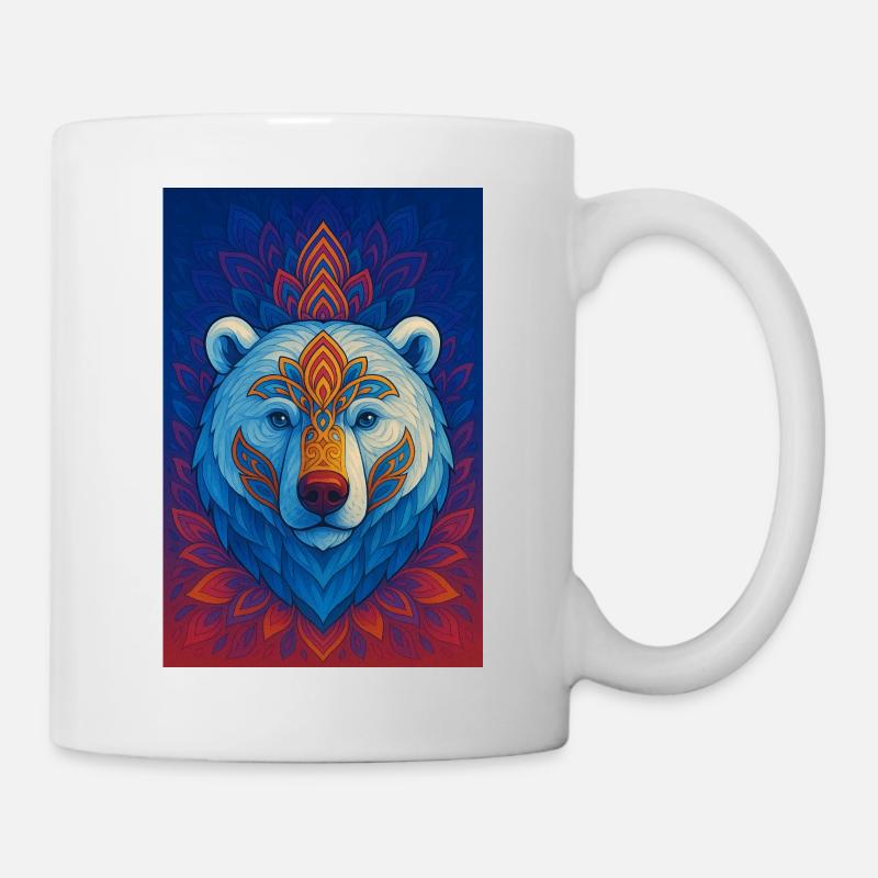 Blue Bear Mandala - Mug - white