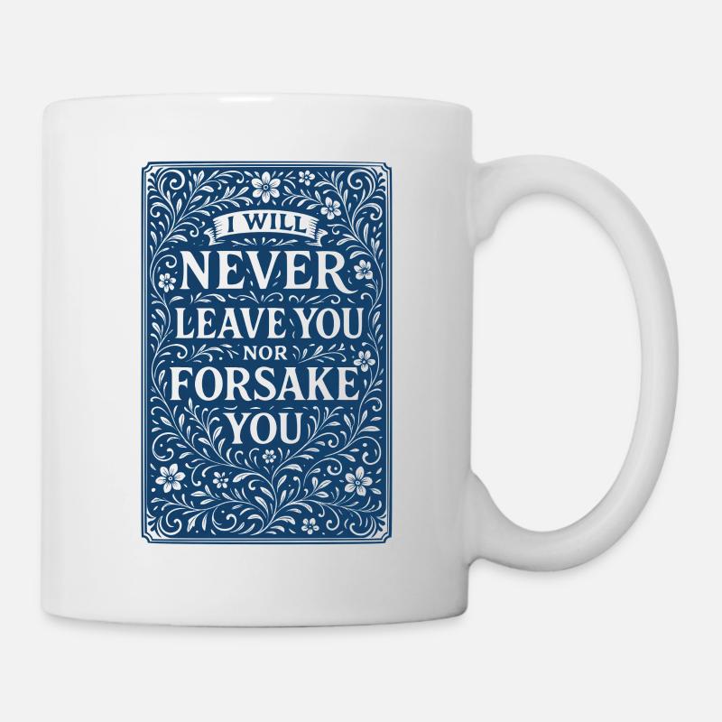 Ich werde dich niemals verlassen oder im Stich lassen - Tasse - Weiß