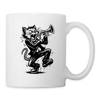 Trompette chat jazz en rockabilly - Mug blanc - blanc - Droite
