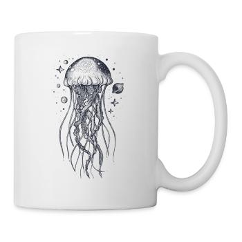Cosmic Jellyfish – Mystic Ocean Illustration - Mug - white - Right