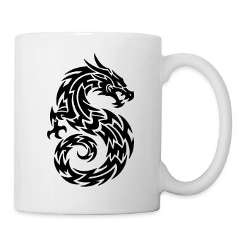 Mächtiger Drache – asiatisches Mythologie Design - Tasse - Weiß - Rechts