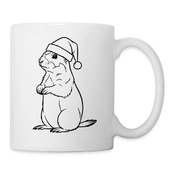 Christmas Meerkat with Hat – Cute Design - Mug - white - Right