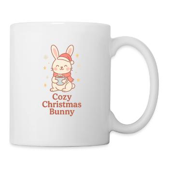 Gemütlicher Weihnachts-Hase mit Tee - Tasse - Weiß - Rechts