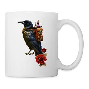 Steampunk Raven with Alchemy Backpack - Mug - white - Right