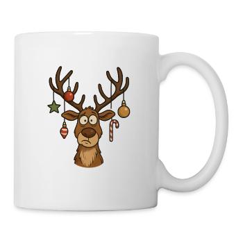 Hirsch Rudolph Frohe Weihnachten süß - Tasse - Weiß - Rechts