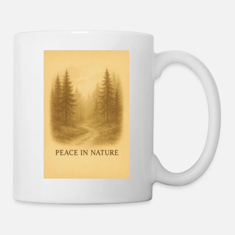 Calme dans le chemin forestier - Mug blanc - blanc