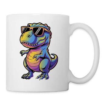Dinosaure cool avec des lunettes de soleil - Mug blanc - blanc - Droite
