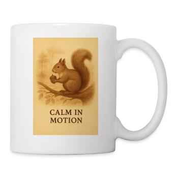 Calm in motion squirrel sepia - Mug - white - Right