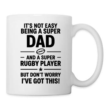 Super Dad Rugby Funny Dad Gift - Mug - white - Right