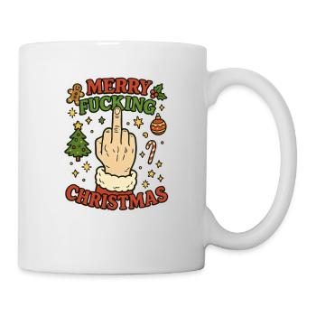 Merry Fucking Christmas Middle Finger - Mug blanc - blanc - Droite