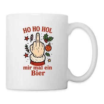 Noël Ho Ho Offrez-moi une bière - Mug blanc - blanc - Droite