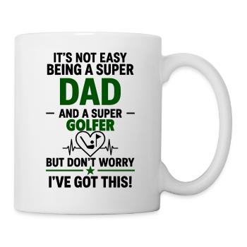 Herz + Golf – Super Papa Golfspieler - Tasse - Weiß - Rechts