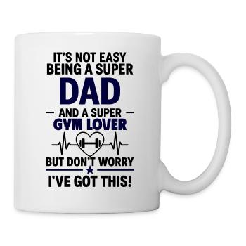 Heart + Strength Training – Super Papa Muscle Man - Mug - white - Right