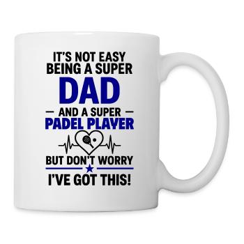 Herz + Padel – Super Papa Padelspieler - Tasse - Weiß - Rechts