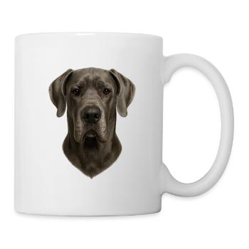 Gray Dog Head Portrait - Mug - white - Right