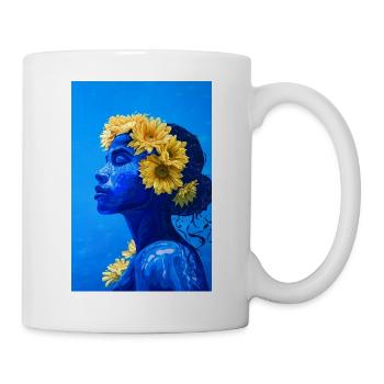 Flowers Portrait Woman - Mug - white - Right