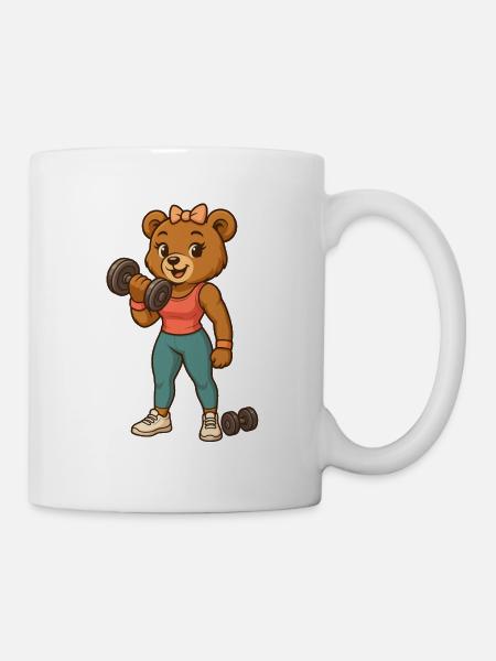 Toutouet Fitness mignon – Fille de la salle de sport forte et douce - Mug blanc - blanc