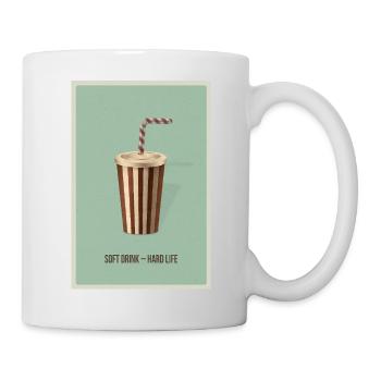 Soft Drink – Hard Life | Lustiger Retro Spruch - Tasse - Weiß - Rechts