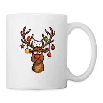 Hirsch Rudolph Frohe Weihnachten - Tasse - Weiß - Rechts
