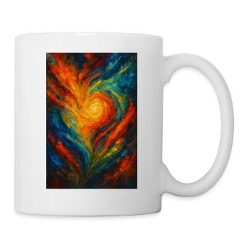 Chromatisches Wirbel-Abstraktes Feuer - Tasse - Weiß - Rechts