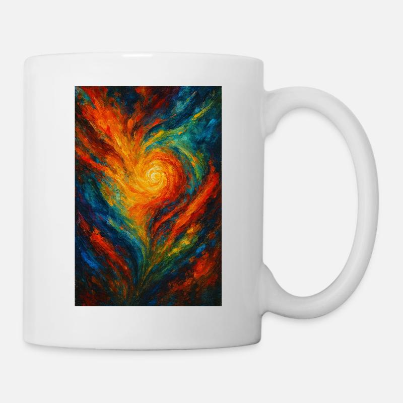 Chromatic Vortex Abstract Fire - Mug - white