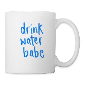 Drink Water Babe – Motivational Hydration Letterin - Mug - white - Right