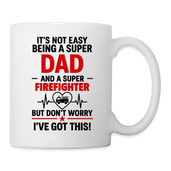 Heart + Firefighter – Super Firefighter Dad - Mug - white - Right