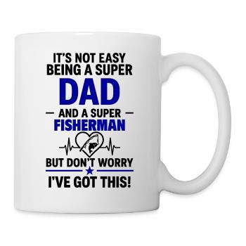 Heart + Fishing – Super Papa Angler - Mug - white - Right