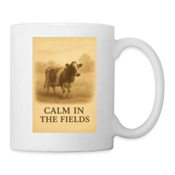 Calm in the Fields Vintage-Kuh - Tasse - Weiß - Rechts