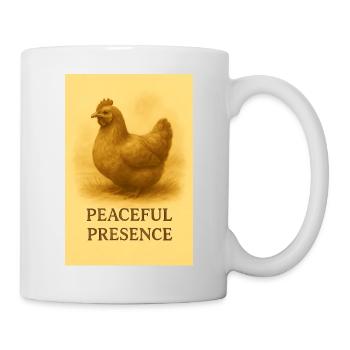 Présence silencieuse de poules - Mug blanc - blanc - Droite