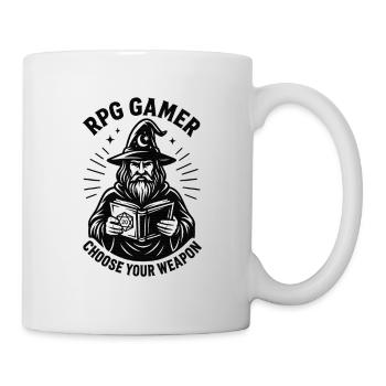 RPG Gamer: Spellbook and Dice - Mug - white - Right
