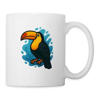 Toucan coloré en vagues bleues - Mug blanc - blanc - Droite