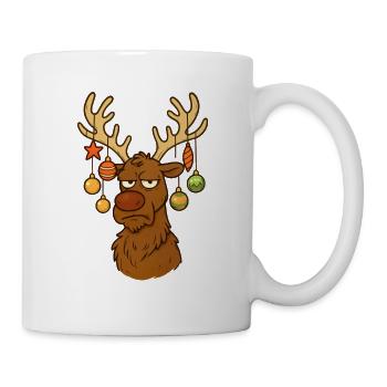 Rentier Hirsch Weihnachten - Tasse - Weiß - Rechts