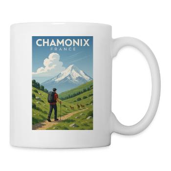 Alpenwanderer vor Mont Blanc - Tasse - Weiß - Rechts
