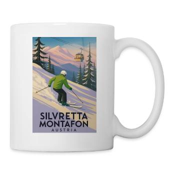 Silvretta Montafon Skier Poster - Mug - white - Right